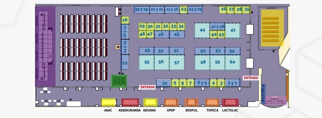 Plano del piso de exhibición de Expo Logística El Salvador 2026